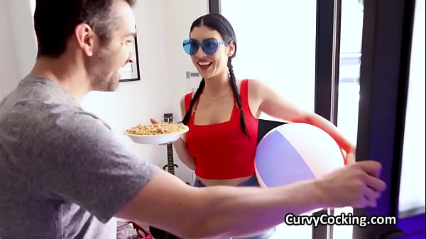 Curvy bikini neighbor craves for dicking